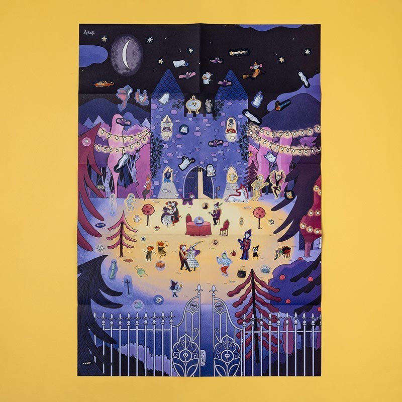 póster y pegatinas de monstruos